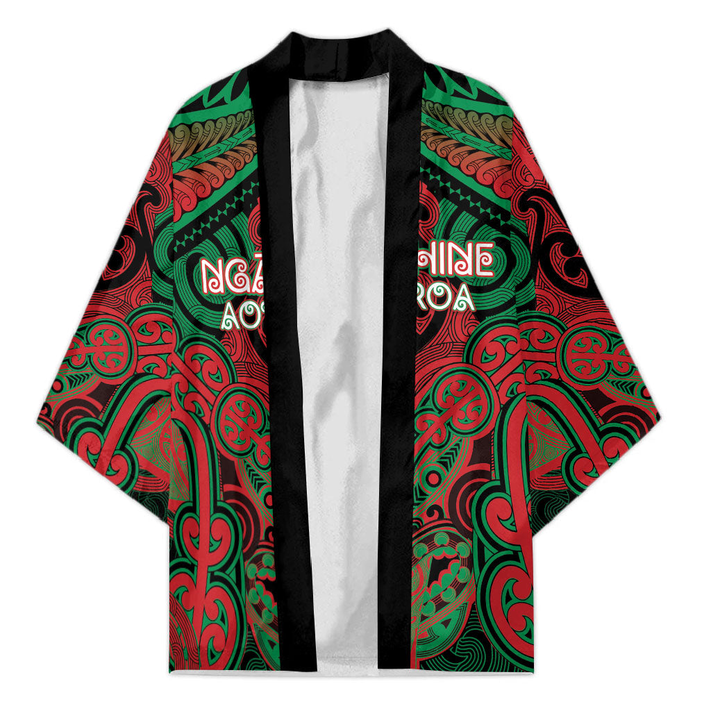 Aotearoa Iwi Ngati Hine Personalised Kimono Maori Kowhaiwhai Pattern