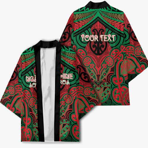 Aotearoa Iwi Ngati Hine Personalised Kimono Maori Kowhaiwhai Pattern