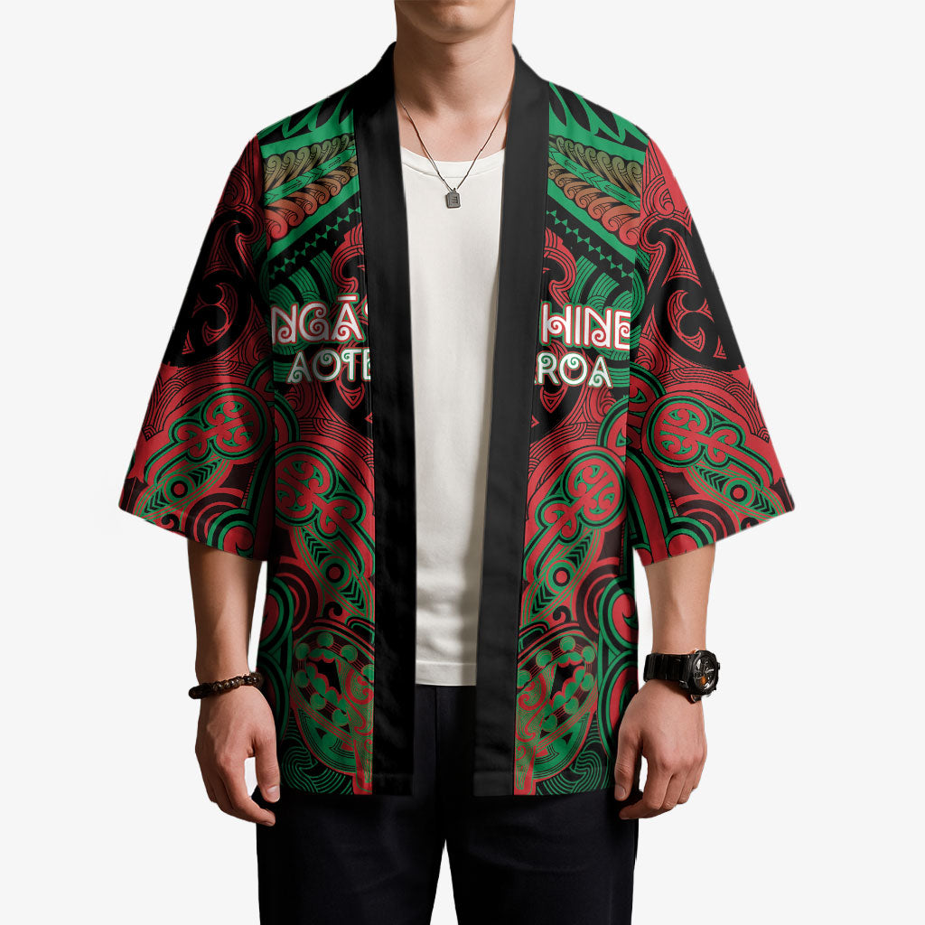 Aotearoa Iwi Ngati Hine Personalised Kimono Maori Kowhaiwhai Pattern