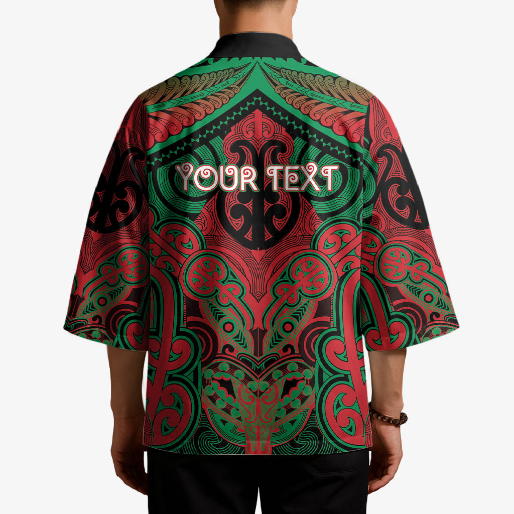 Aotearoa Iwi Ngati Hine Personalised Kimono Maori Kowhaiwhai Pattern