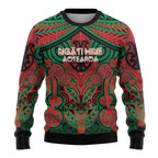 Aotearoa Iwi Ngati Hine Personalised Ugly Christmas Sweater Maori Kowhaiwhai Pattern