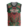 Aotearoa Iwi Ngati Hine Personalised Christmas Knitted V-Neck Vest Maori Kowhaiwhai Pattern