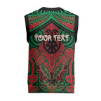 Aotearoa Iwi Ngati Hine Personalised Christmas Knitted V-Neck Vest Maori Kowhaiwhai Pattern