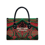 Aotearoa Iwi Ngati Hine Leather Bag Maori Kowhaiwhai Pattern