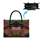 Aotearoa Iwi Ngati Hine Leather Bag Maori Kowhaiwhai Pattern
