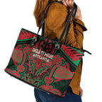 Aotearoa Iwi Ngati Hine Leather Tote Bag Maori Kowhaiwhai Pattern