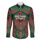 Aotearoa Iwi Ngati Hine Personalised Long Sleeve Button Shirt Maori Kowhaiwhai Pattern