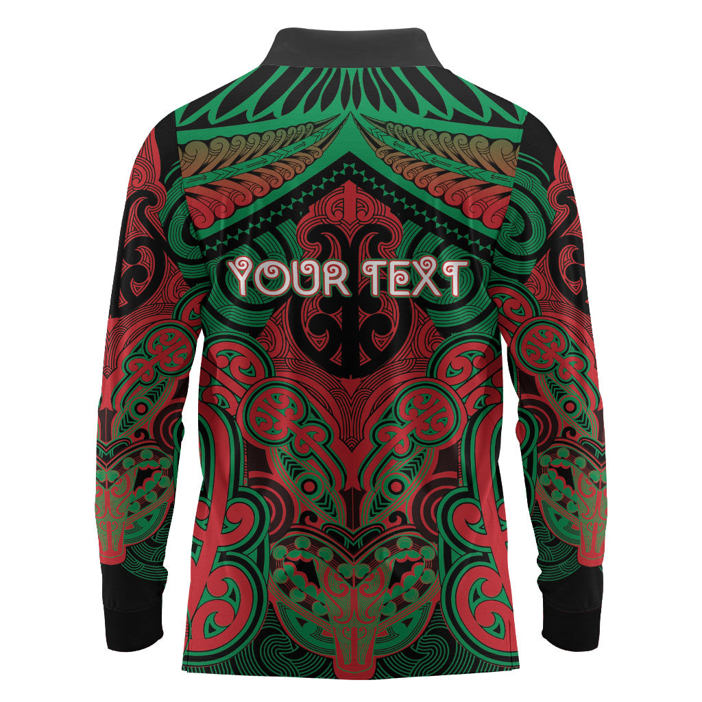 Aotearoa Iwi Ngati Hine Personalised Long Sleeve Polo Shirt Maori Kowhaiwhai Pattern