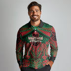Aotearoa Iwi Ngati Hine Personalised Long Sleeve Polo Shirt Maori Kowhaiwhai Pattern