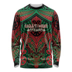 Aotearoa Iwi Ngati Hine Personalised Long Sleeve Shirt Maori Kowhaiwhai Pattern