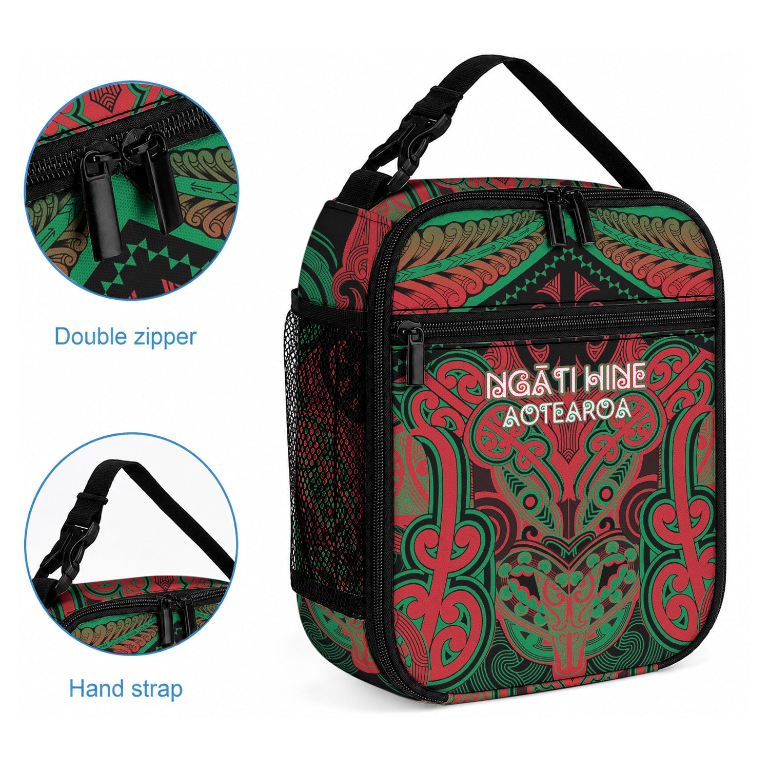 Aotearoa Iwi Ngati Hine Lunch Bag Maori Kowhaiwhai Pattern