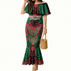 Aotearoa Iwi Ngati Hine Personalised Mermaid Dress Maori Kowhaiwhai Pattern