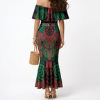 Aotearoa Iwi Ngati Hine Personalised Mermaid Dress Maori Kowhaiwhai Pattern