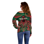Aotearoa Iwi Ngati Hine Personalised Off Shoulder Sweater Maori Kowhaiwhai Pattern