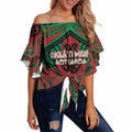 Aotearoa Iwi Ngati Hine Personalised Off Shoulder Wrap Waist Top Maori Kowhaiwhai Pattern