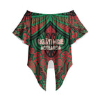 Aotearoa Iwi Ngati Hine Personalised Off Shoulder Wrap Waist Top Maori Kowhaiwhai Pattern