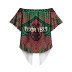 Aotearoa Iwi Ngati Hine Personalised Off Shoulder Wrap Waist Top Maori Kowhaiwhai Pattern