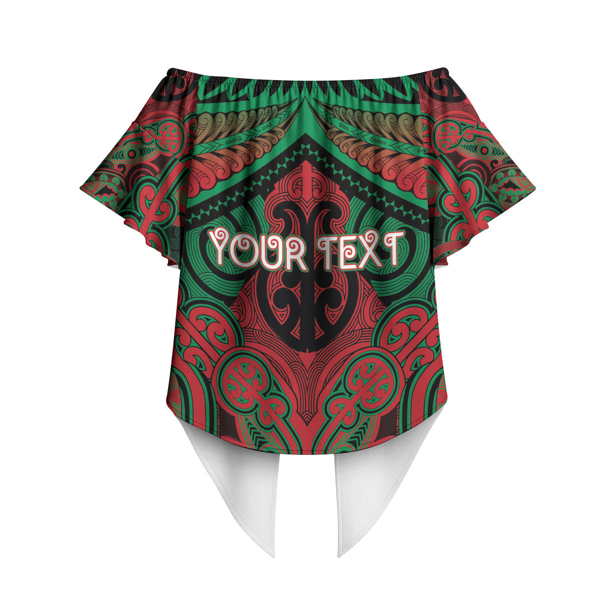 Aotearoa Iwi Ngati Hine Personalised Off Shoulder Wrap Waist Top Maori Kowhaiwhai Pattern