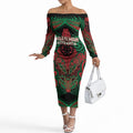 Aotearoa Iwi Ngati Hine Personalised Off The Shoulder Long Sleeve Dress Maori Kowhaiwhai Pattern
