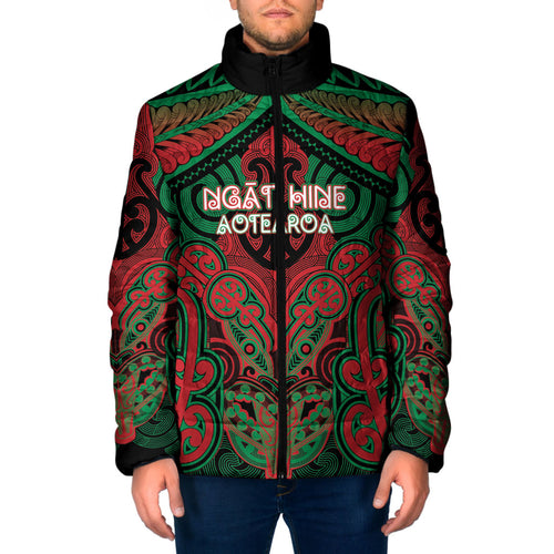 Aotearoa Iwi Ngati Hine Personalised Padded Jacket Maori Kowhaiwhai Pattern