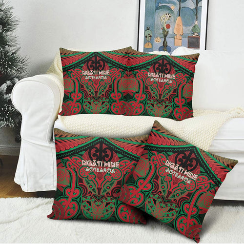 Aotearoa Iwi Ngati Hine Pillow Cover Maori Kowhaiwhai Pattern