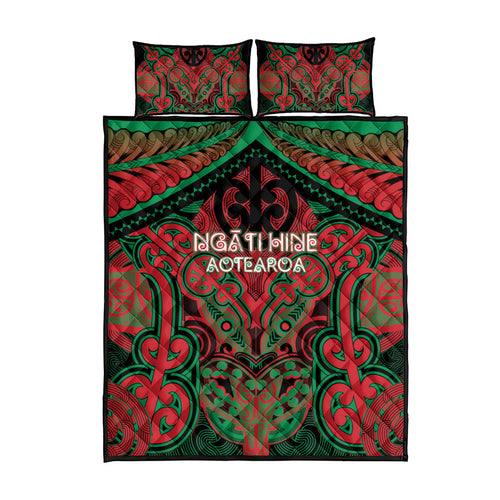 Aotearoa Iwi Ngati Hine Quilt Bed Set Maori Kowhaiwhai Pattern