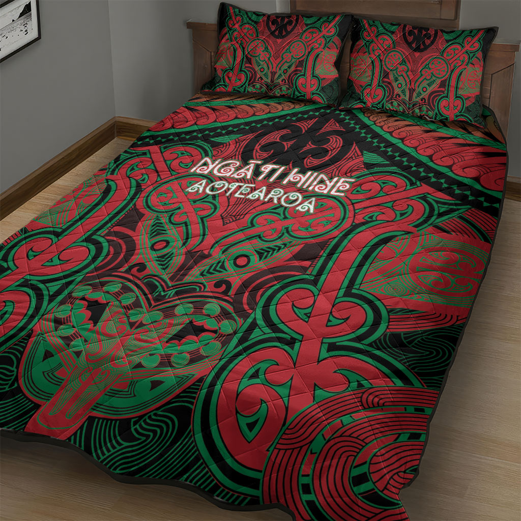 Aotearoa Iwi Ngati Hine Quilt Bed Set Maori Kowhaiwhai Pattern