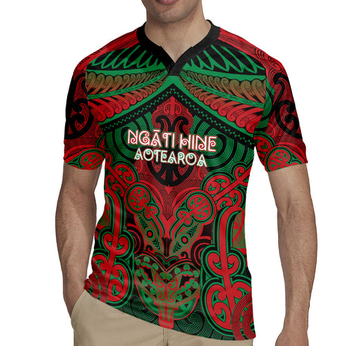Aotearoa Iwi Ngati Hine Personalised Rugby Jersey Maori Kowhaiwhai Pattern
