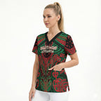 Aotearoa Iwi Ngati Hine Personalised Scrub Top Maori Kowhaiwhai Pattern