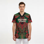 Aotearoa Iwi Ngati Hine Personalised Scrub Top Maori Kowhaiwhai Pattern