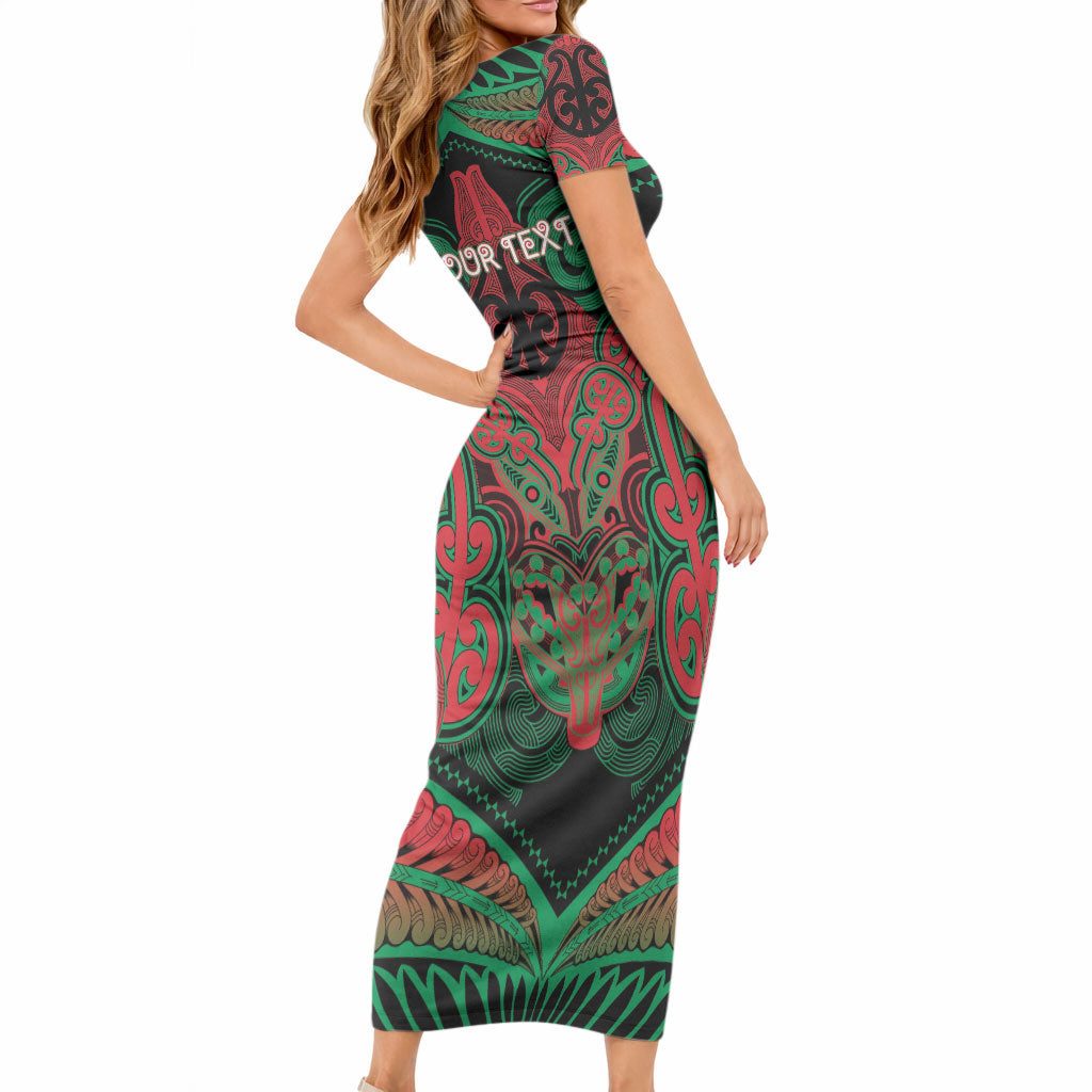 Aotearoa Iwi Ngati Hine Personalised Short Sleeve Bodycon Dress Maori Kowhaiwhai Pattern