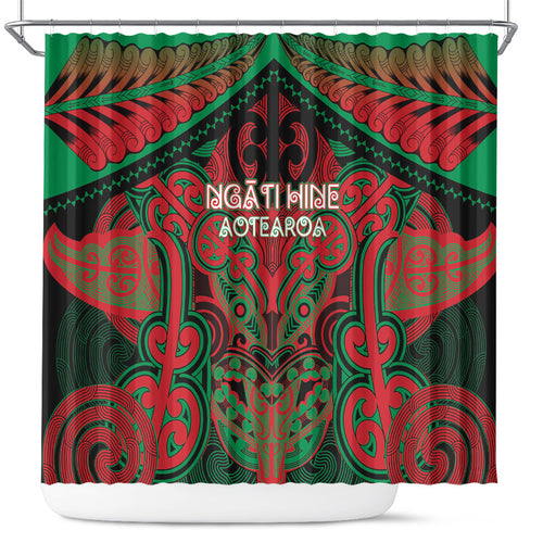 Aotearoa Iwi Ngati Hine Shower Curtain Maori Kowhaiwhai Pattern