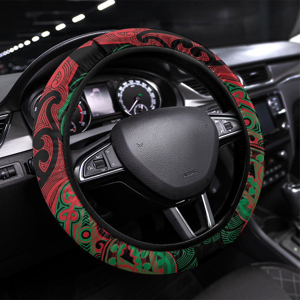 Aotearoa Iwi Ngati Hine Steering Wheel Cover Maori Kowhaiwhai Pattern