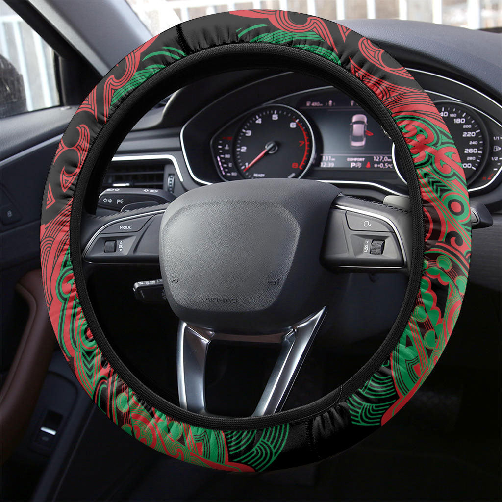 Aotearoa Iwi Ngati Hine Steering Wheel Cover Maori Kowhaiwhai Pattern