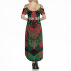 Aotearoa Iwi Ngati Hine Personalised Summer Maxi Dress Maori Kowhaiwhai Pattern