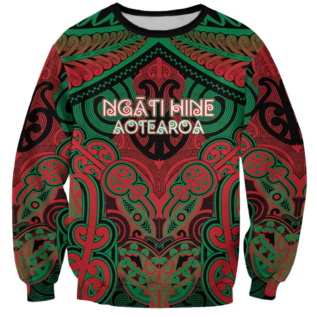 Aotearoa Iwi Ngati Hine Personalised Sweatshirt Maori Kowhaiwhai Pattern