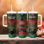 Aotearoa Iwi Ngati Hine Personalised Tumbler With Handle Maori Kowhaiwhai Pattern