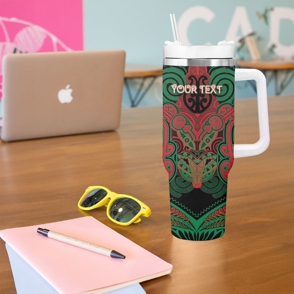 Aotearoa Iwi Ngati Hine Personalised Tumbler With Handle Maori Kowhaiwhai Pattern