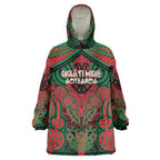 Aotearoa Iwi Ngati Hine Personalised Wearable Blanket Hoodie Maori Kowhaiwhai Pattern