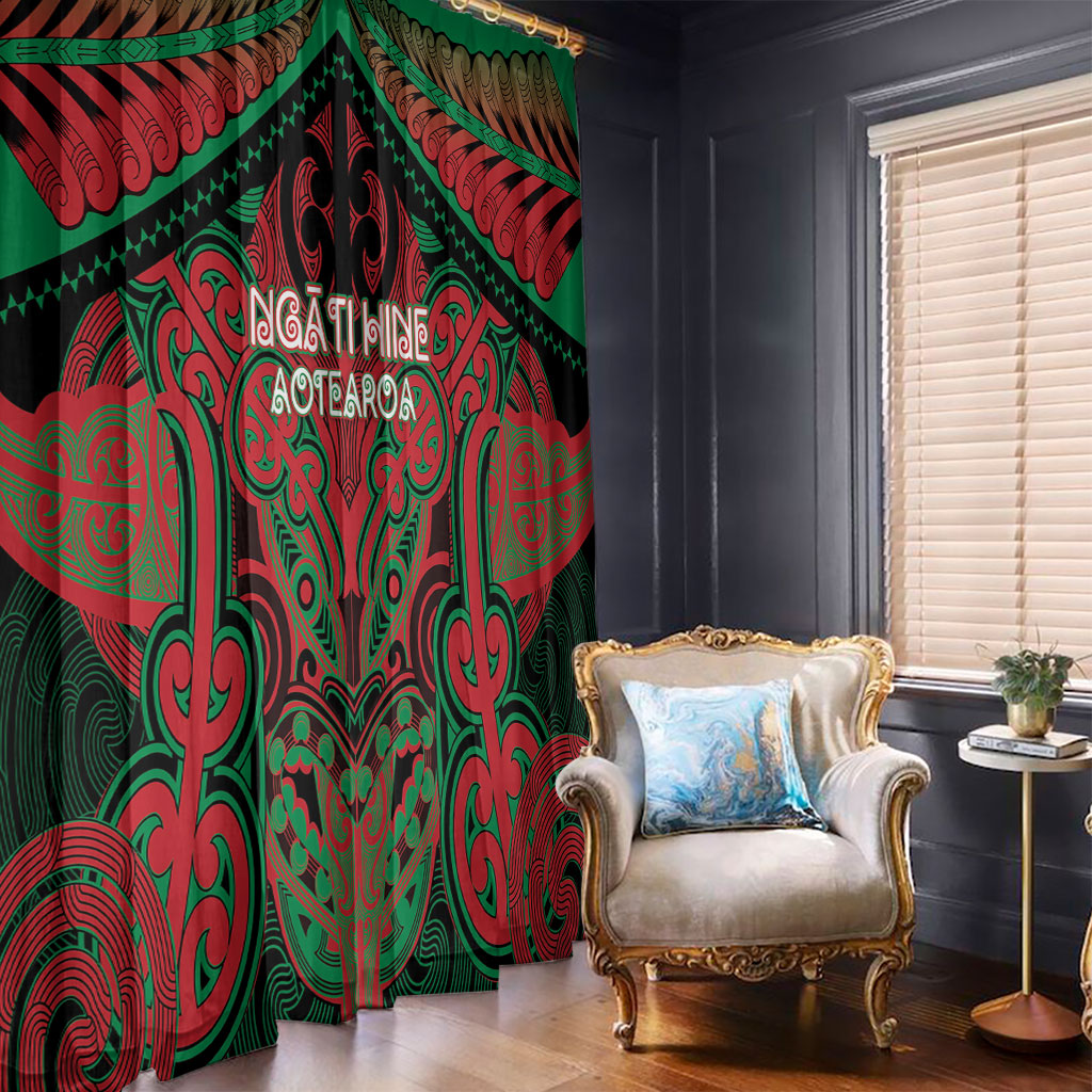 Aotearoa Iwi Ngati Hine Window Curtain Maori Kowhaiwhai Pattern