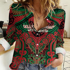 Aotearoa Iwi Ngati Hine Personalised Women Casual Shirt Maori Kowhaiwhai Pattern