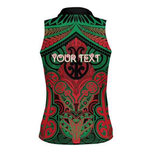 Aotearoa Iwi Ngati Hine Personalised Women Sleeveless Polo Shirt Maori Kowhaiwhai Pattern