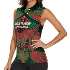 Aotearoa Iwi Ngati Hine Personalised Women Sleeveless Polo Shirt Maori Kowhaiwhai Pattern