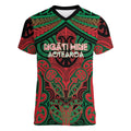 Aotearoa Iwi Ngati Hine Personalised Women V-Neck T-Shirt Maori Kowhaiwhai Pattern