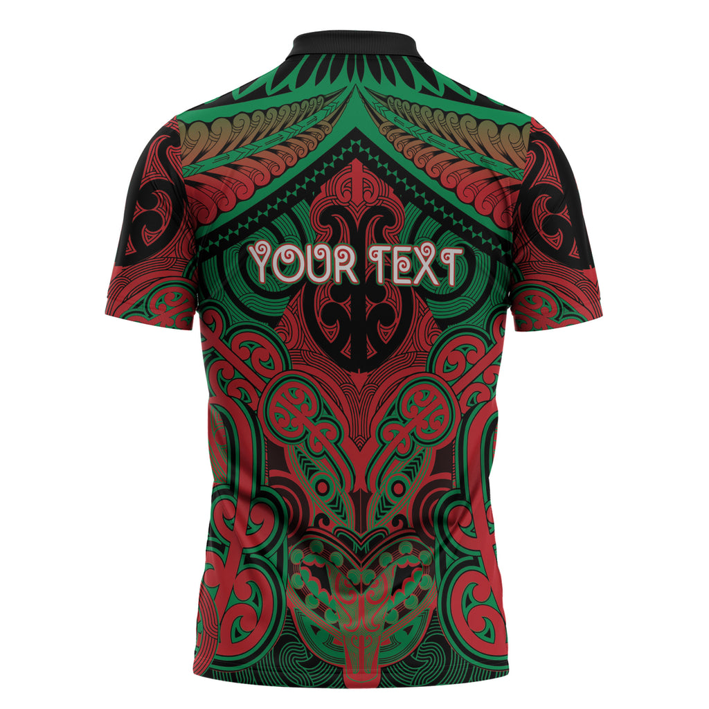 Aotearoa Iwi Ngati Hine Personalised Zipper Polo Shirt Maori Kowhaiwhai Pattern