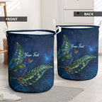 New Zealand Takahe Personalised Laundry Basket Silver Fern Galaxy Polynesian Pattern