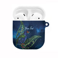 New Zealand Takahe Personalised AirPods Case Silver Fern Galaxy Polynesian Pattern