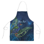 New Zealand Takahe Personalised Apron Silver Fern Galaxy Polynesian Pattern