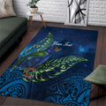 New Zealand Takahe Personalised Area Rug Silver Fern Galaxy Polynesian Pattern