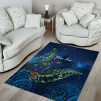 New Zealand Takahe Personalised Area Rug Silver Fern Galaxy Polynesian Pattern